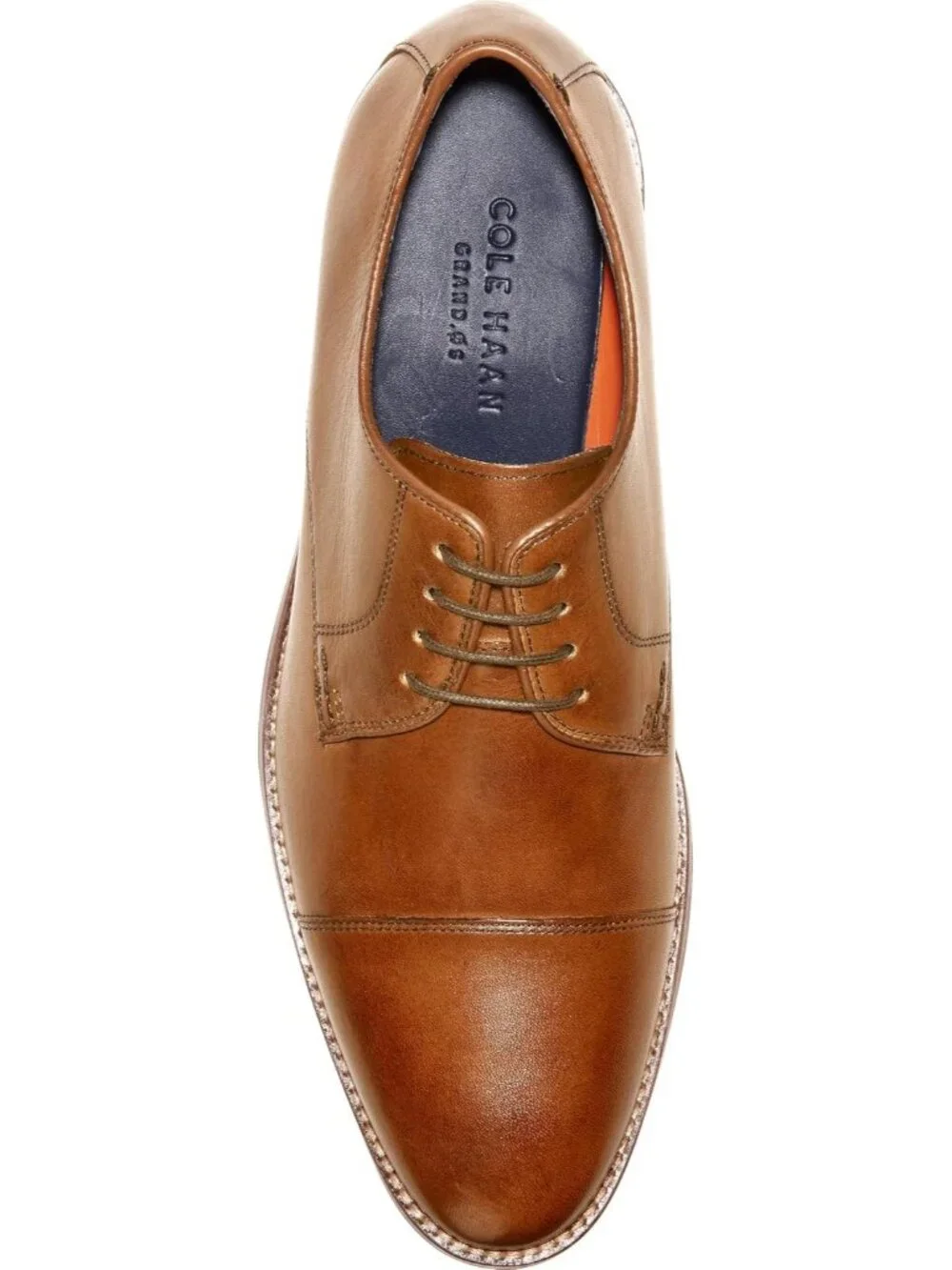 Men Brown Leather Lenox Hill Cap Toe Low-top British Business Derby Oxford Shoes